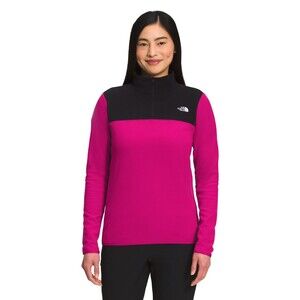 The North Face Fleece Pullover Womens 1X Pink Black Lightweight Quarter Zip Soft